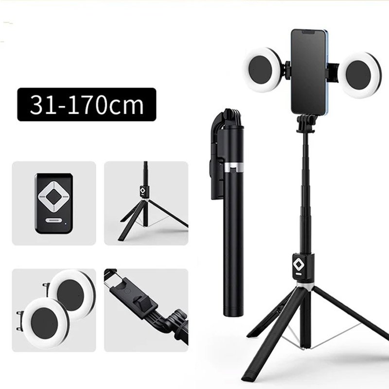 Photography Lighting Set Up - 1.7m Extendable live Tripod Selfie Stick