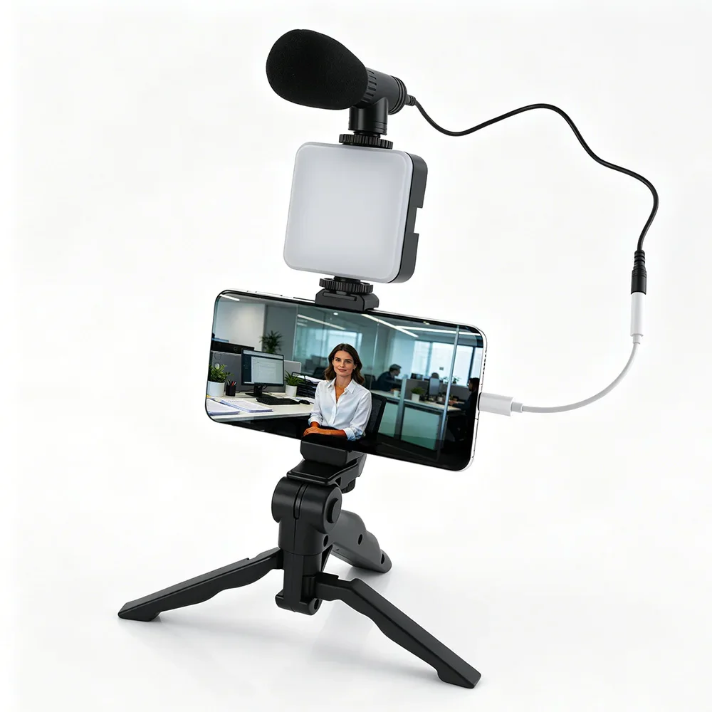 Photography Lighting Set Up - Smartphone Vlogging Kit Led Video Light