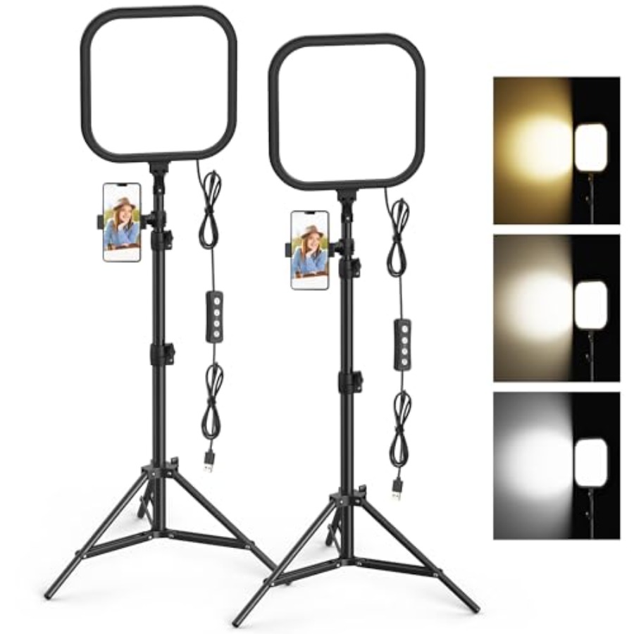 Photography Led Lighting Kit - 2Pack LED Video Light Kit, 15W