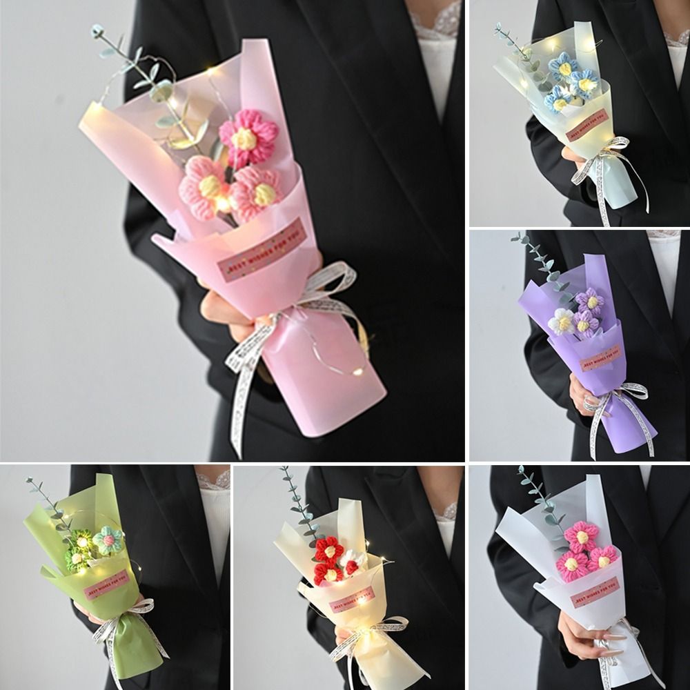 Knitted Crochet Flowers Bouque - Photography Lighting Home avis et prix