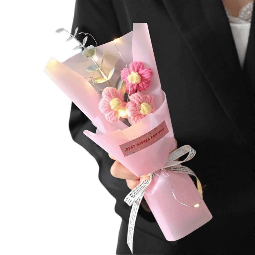 Knitted Crochet Flowers Bouque - Photography Lighting Home avis et prix