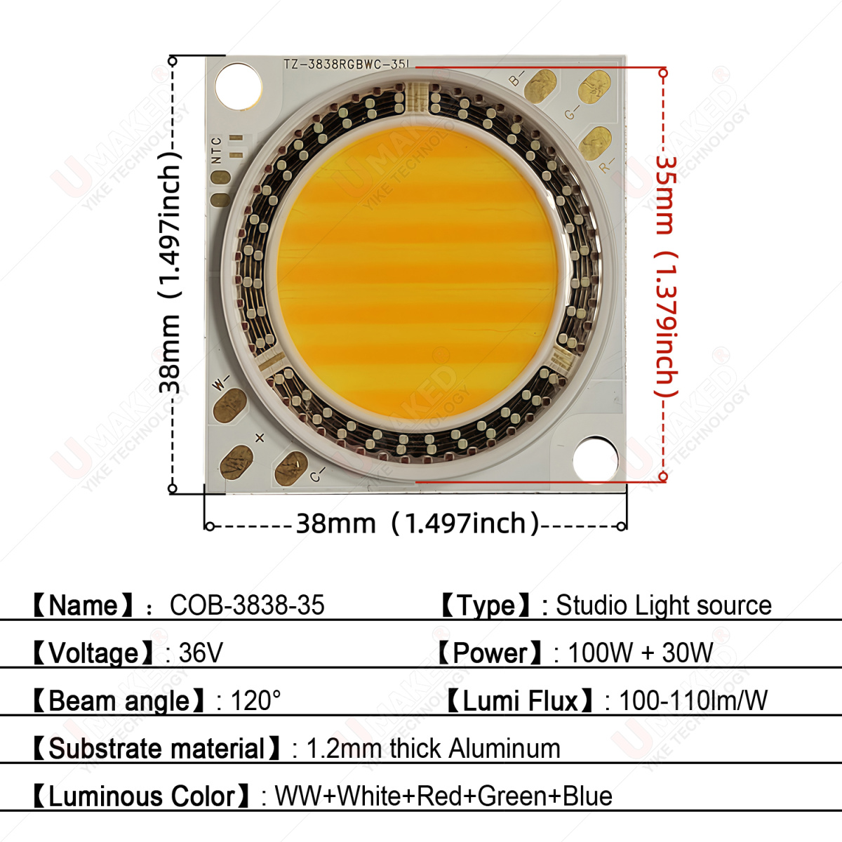 38x38mm 290W COB SMD LED Beads - Photography Lighting Options avis et prix