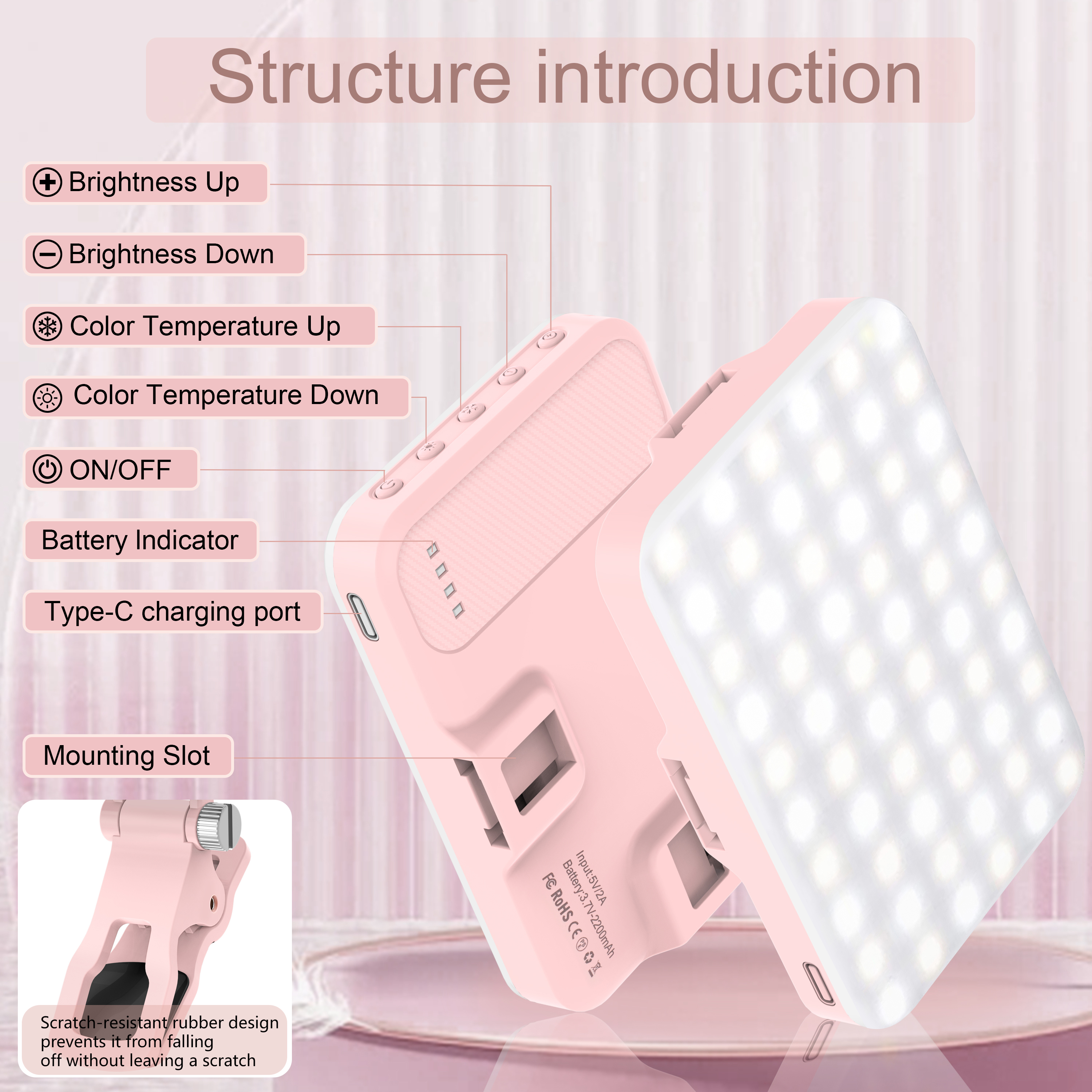 LED Selfie Light 60 High Power - Photography Lighting Patterns avis et prix