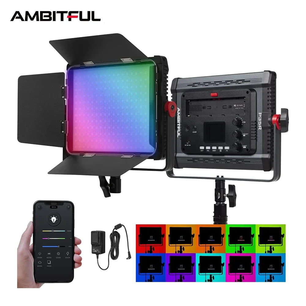 AMBITUFL P35R 30W RGB LED Vide - Photography Led Lighting Kit avis et prix