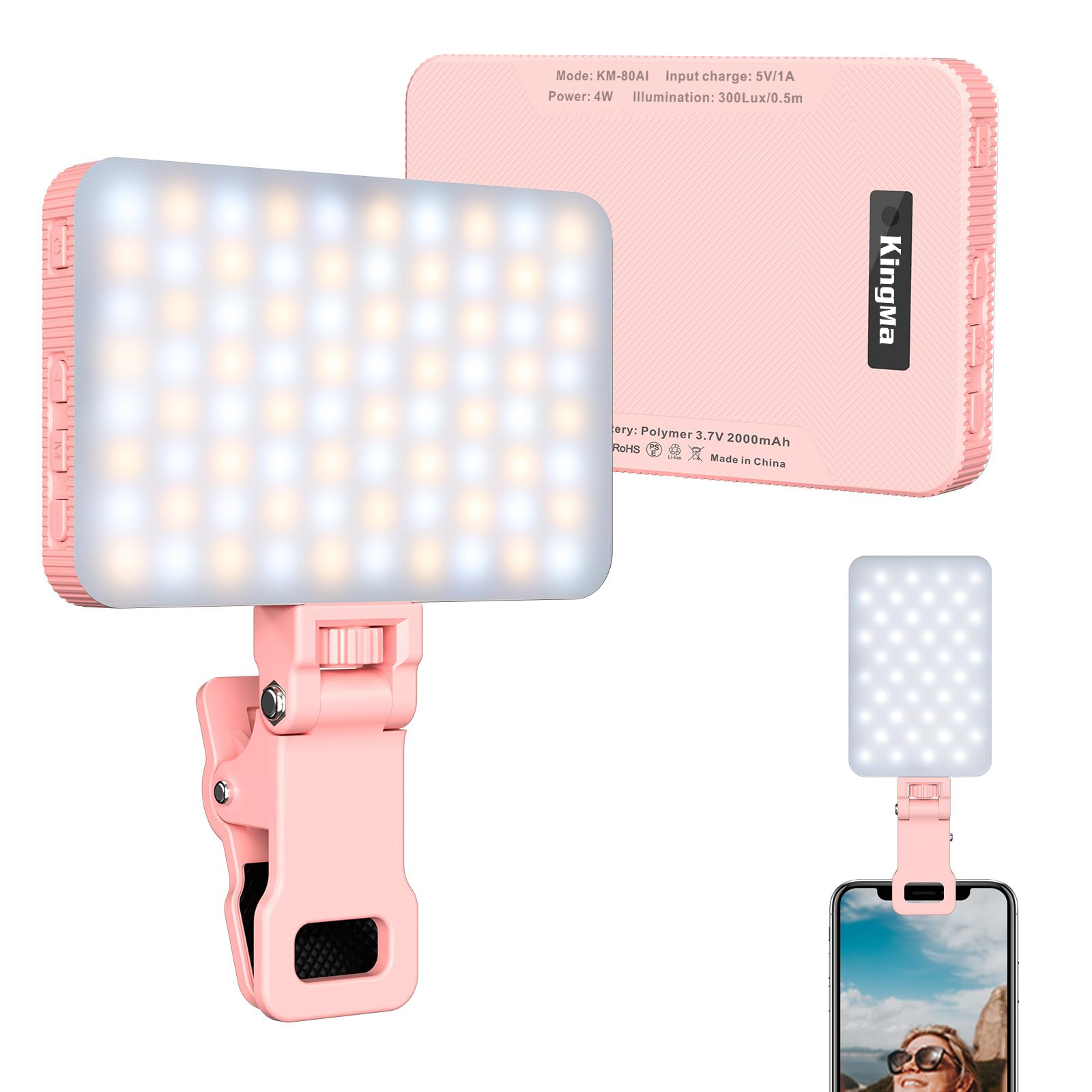 King Ma Pink Rechargeable Self - Photography Lighting Patterns avis et prix