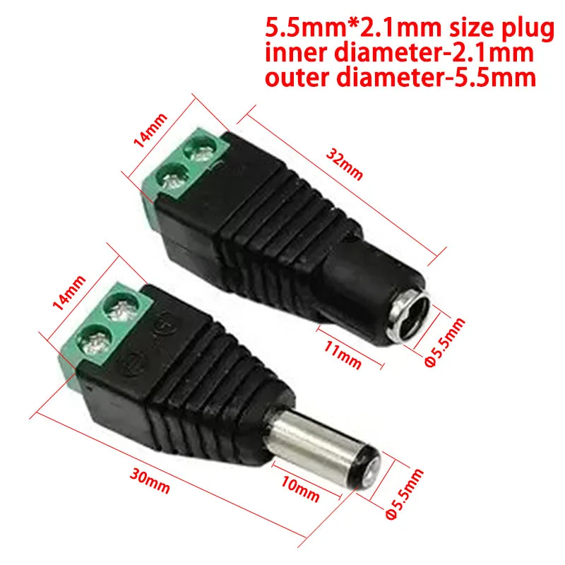 Female and Male DC Connectors  - Photography Led Lighting Kit avis et prix