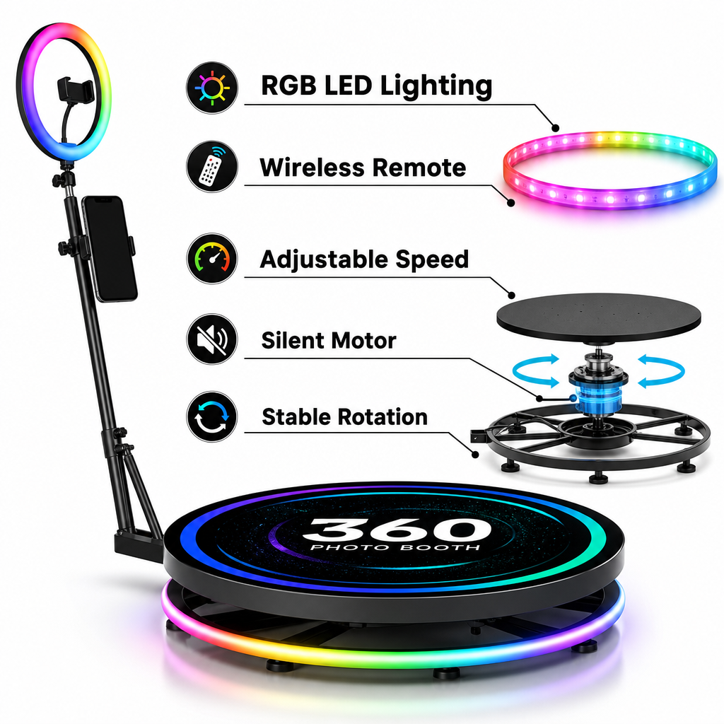 360 Photo Booth Machine with R - Photography Lighting Rental avis et prix