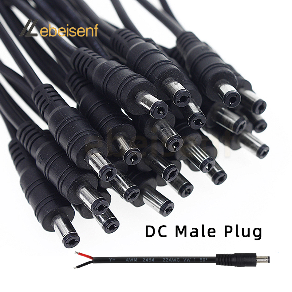 5/10 Pcs 5.5x2.1 Plug DC Male  - Photography Led Lighting Kit avis et prix