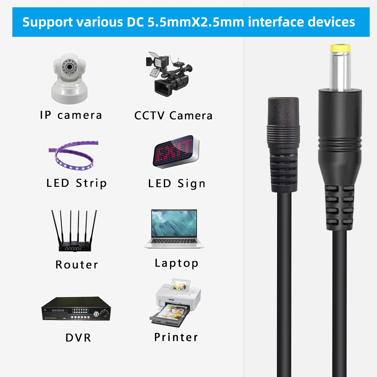 DC Power Connector Plug Cable  - Photography Led Lighting Kit avis et prix