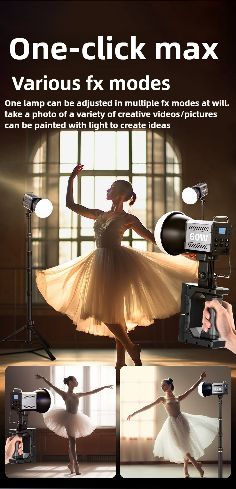 60W Tri-Color Video Light 2700 - Photography Lighting Home avis et prix