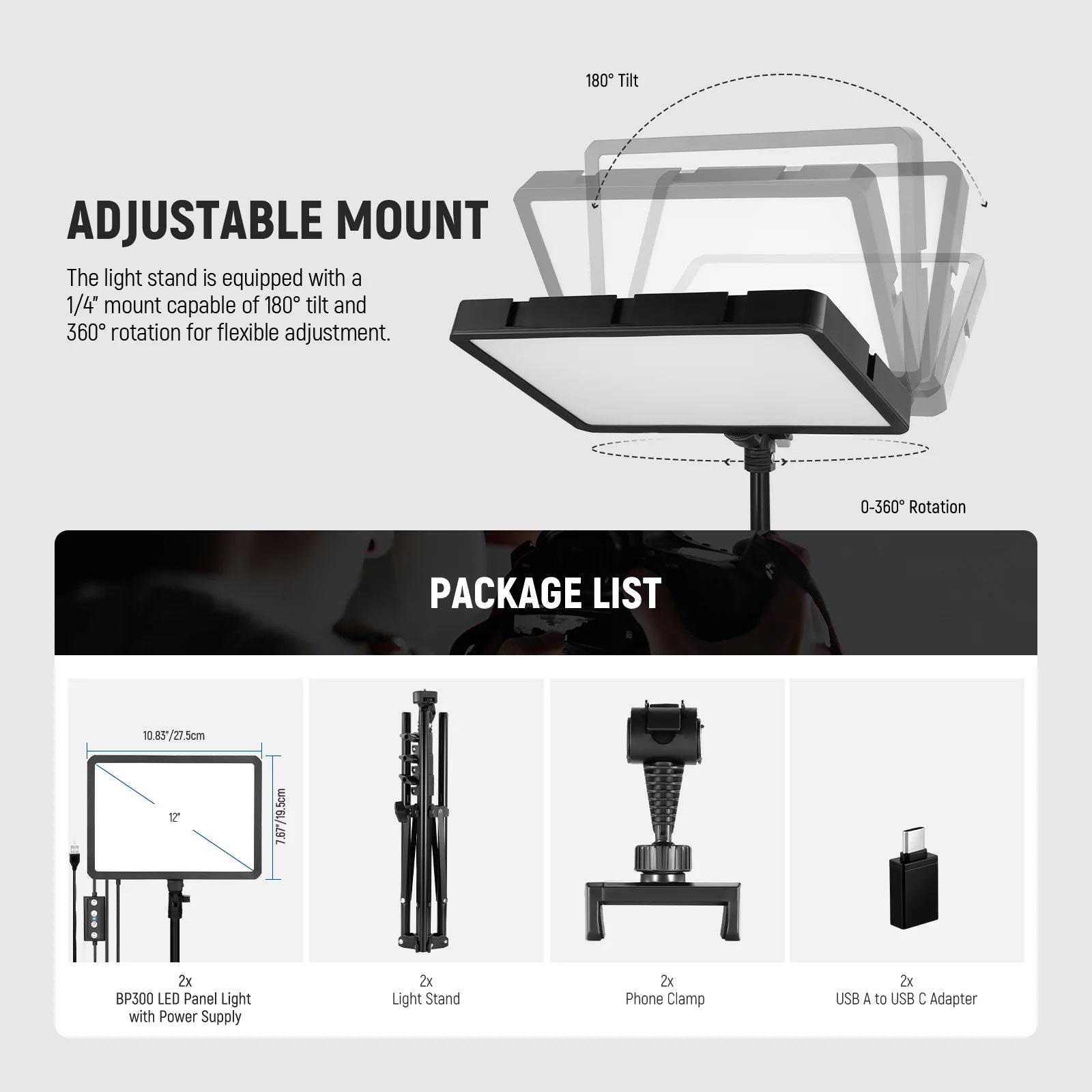 NEEWER BASICS 2 Pack LED Video - Photography Lighting Basics avis et prix
