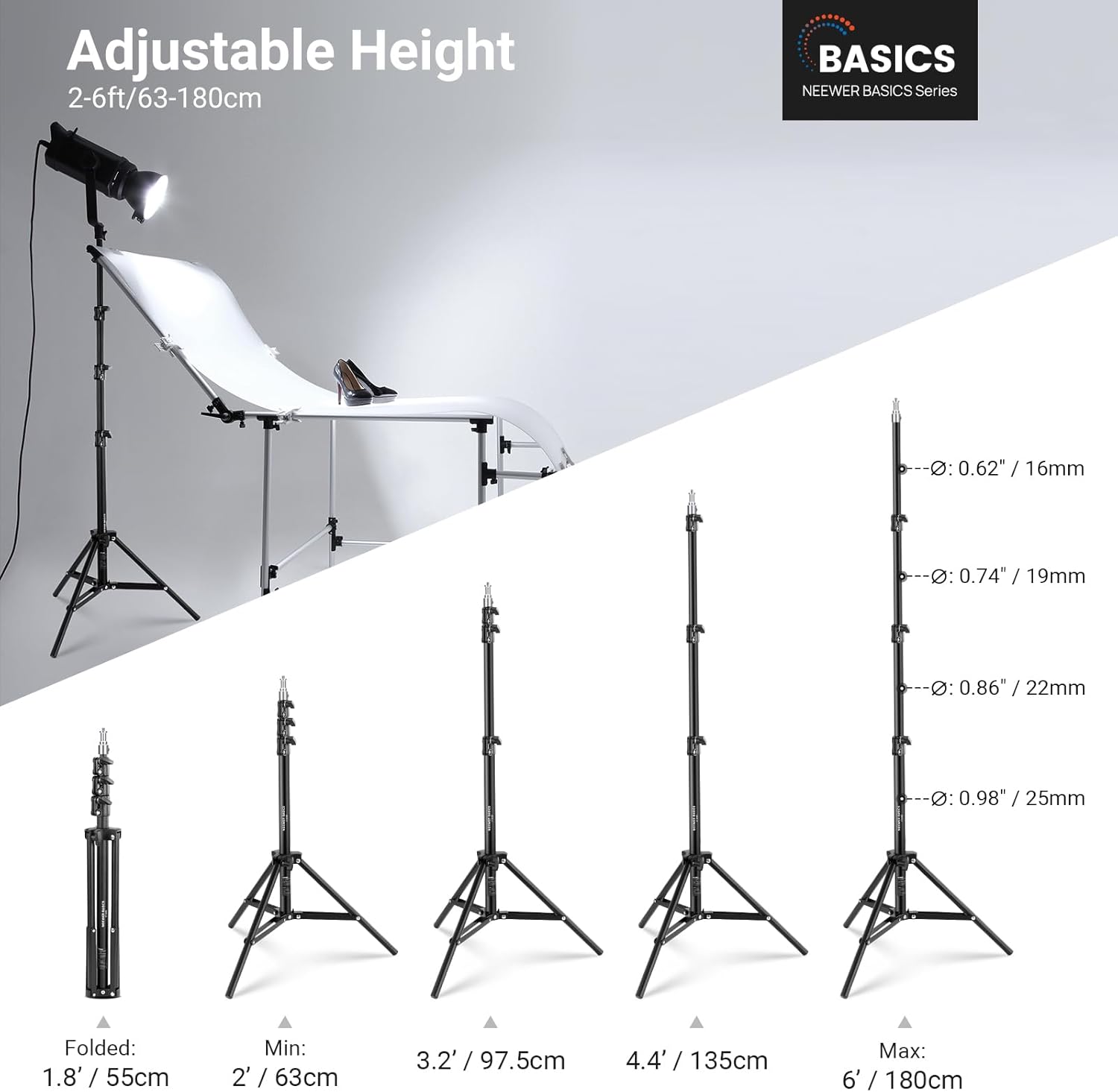 NEEWER Basics 6ft/180cm Photog - Photography Lighting Basics avis et prix
