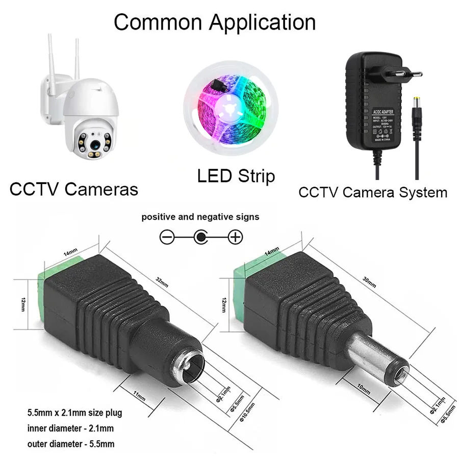 5pairs DC 12V Female And Male  - Photography Led Lighting Kit avis et prix