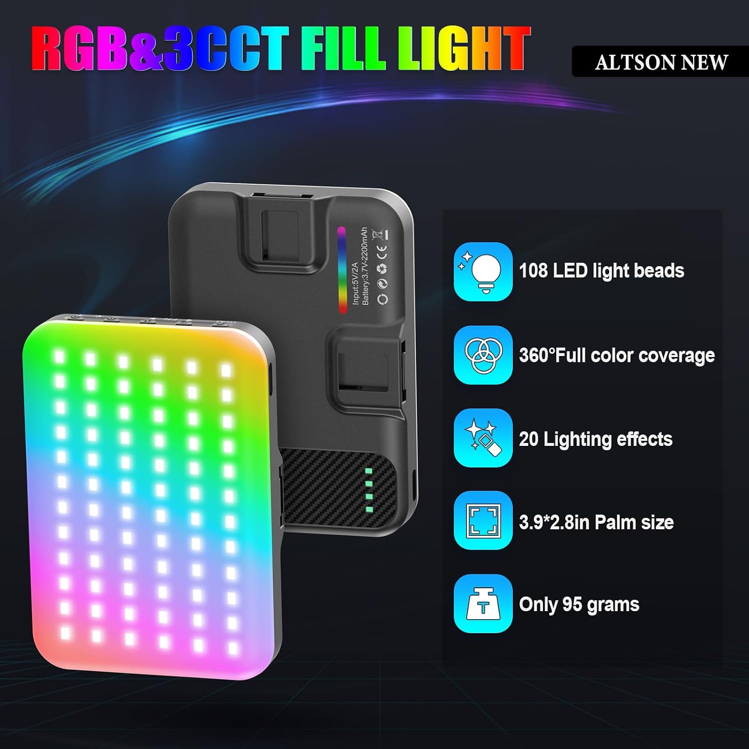 108 LED RGB Video Light, 2500K - Photography Lighting Effects avis et prix