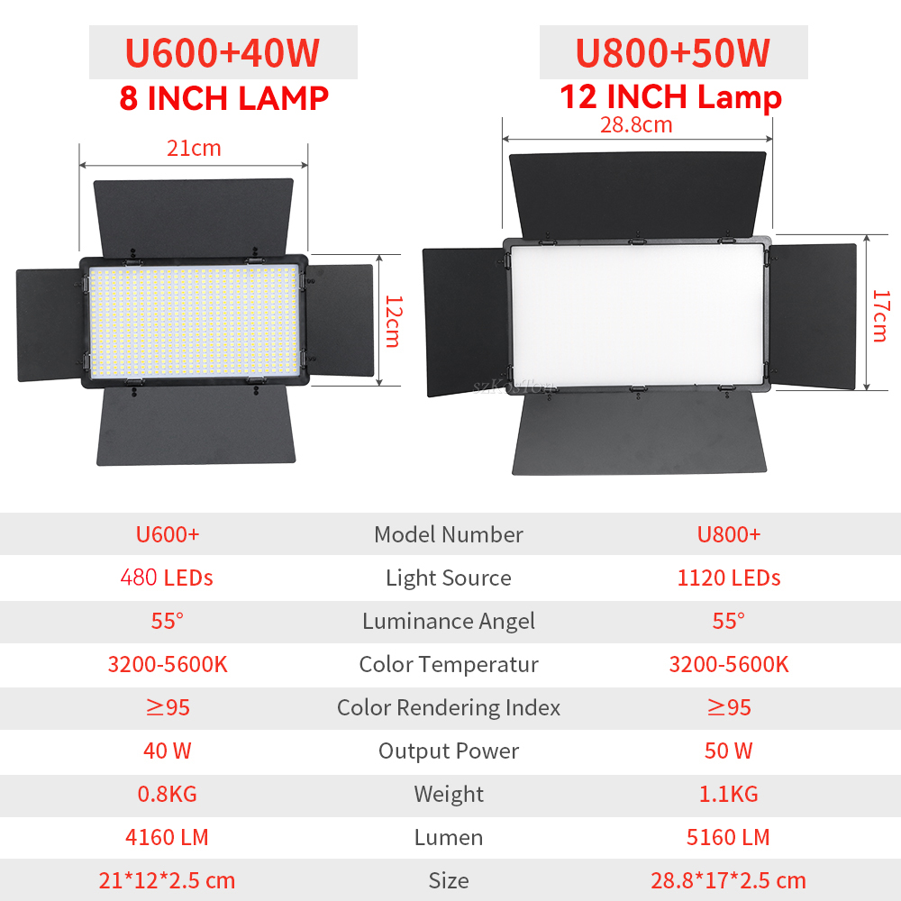 U800 U600 LED Photo Studio Vid - Photography Lighting Board avis et prix
